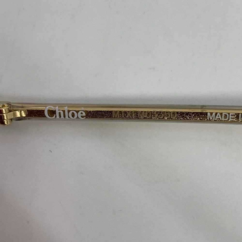 Chloé CH0042S Gold Round Sunglasses Pink Lens Designer Frames‎ Italy 56 20 145